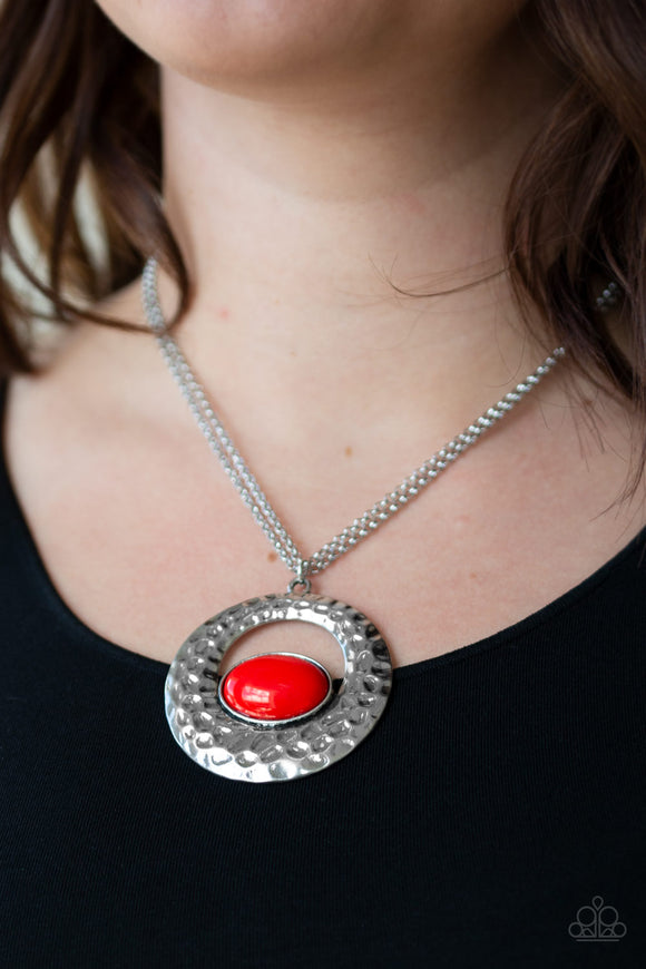 Eye of The BEAD-holder - Red Necklace - Paparazzi Accessories, Bead Holder  - valleyresorts.co.uk
